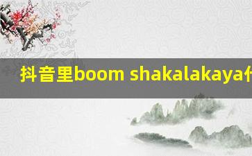 抖音里boom shakalakaya什么歌